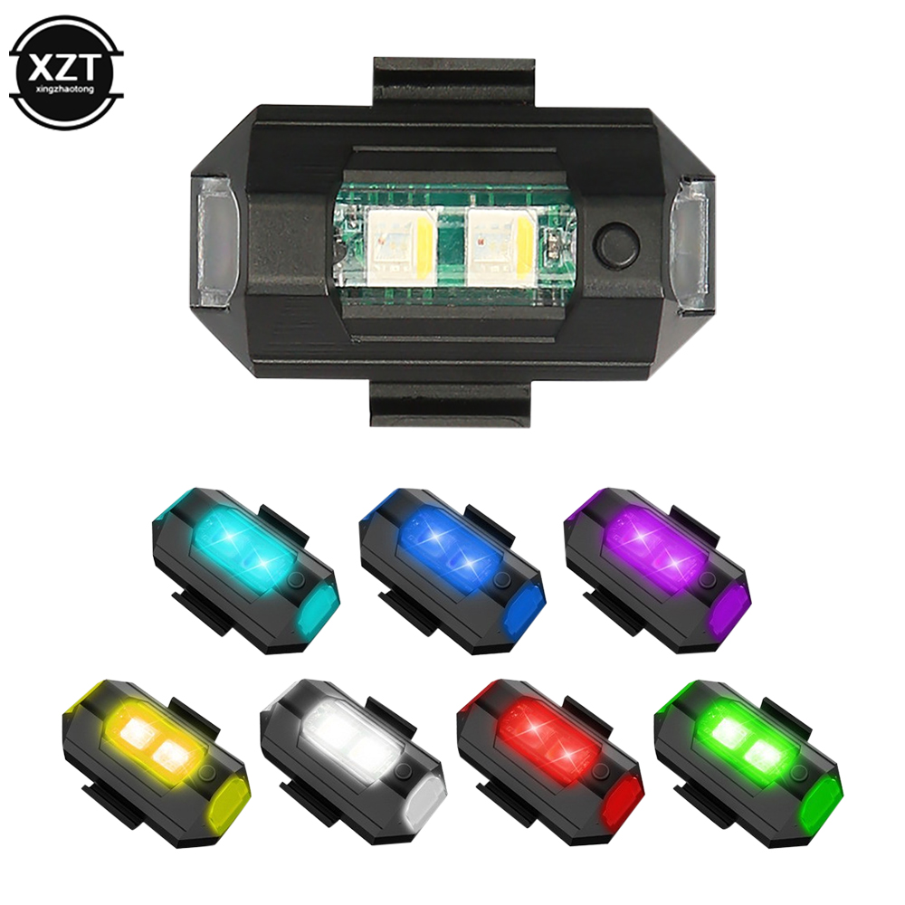Drone Led Light - 衝突防止LEDストロボライト,ミニ信号,点滅警告灯,USB, 7色