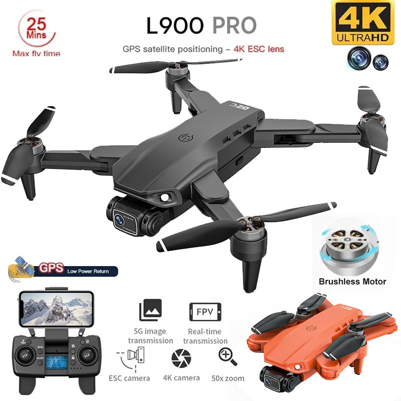 Drone Gps Module - 折りたたみ式ブラシレスドローンl900プロ,GPS, 4k,HD,デュアルカメラ,5g,wifi,rc,距離1.2km,ドローン