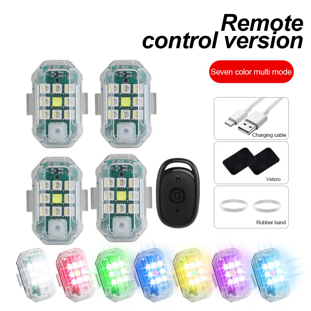 Drone Led Light - ワイヤレスリモコン LED 航空機ストロボライト車自動車オートバイバイクドローンスクーター衝突防止フラッシュ警告ランプ