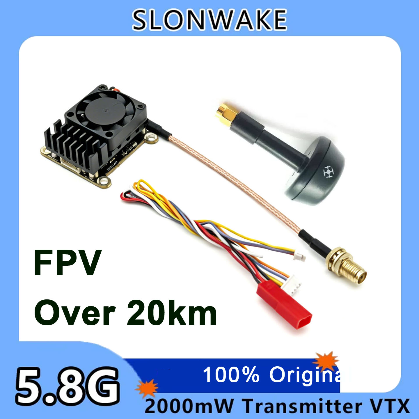 Drone Frame - 新しいアップグレード版 5.8Ghz 2W 調整可能なFPV VTX ワイヤレス画像ビデオ送信機