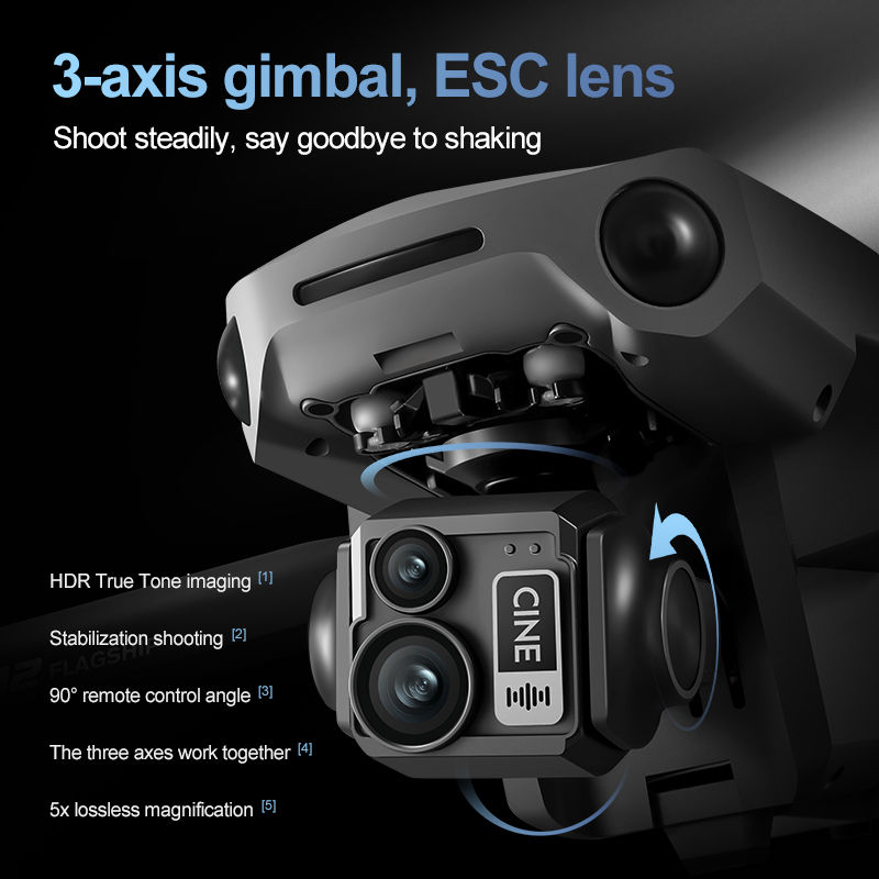 8K 3軸ジンバルブラシレス7.2インチタッチスクリーンFP - Drone Gimbal のレビューと価格