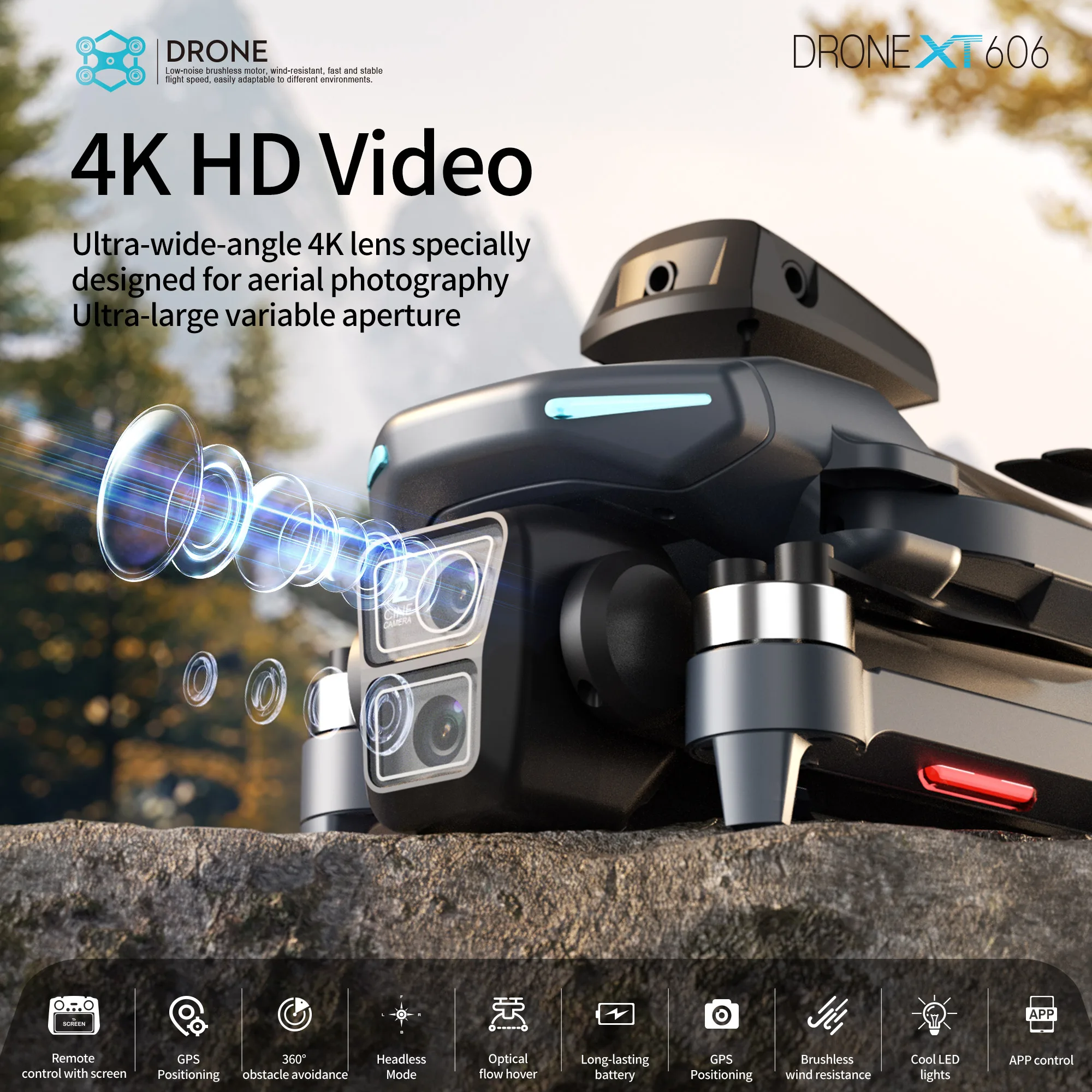 レノボ XT606 ドローン プロフェッショナル 8K HD - Drone Gps Mount のレビューと価格