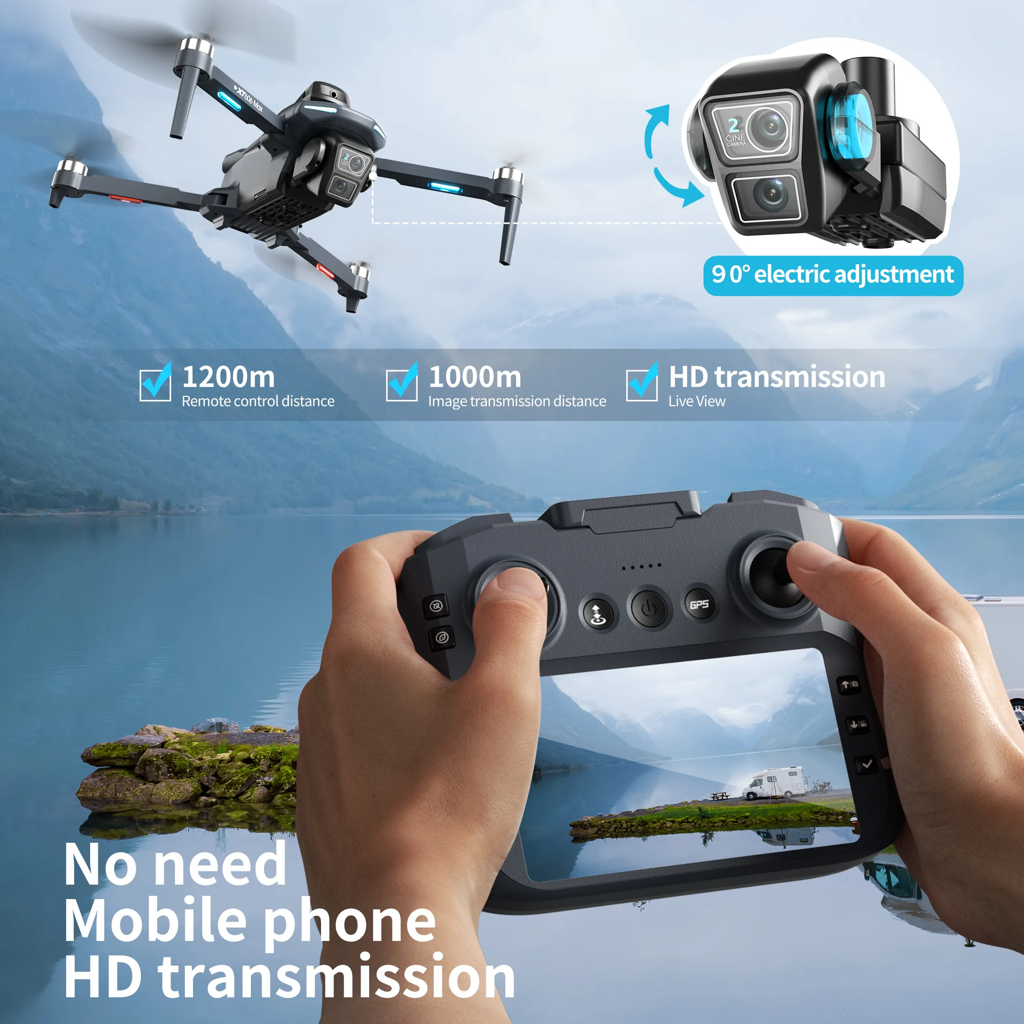 レノボ XT606 ドローン プロフェッショナル 8K HD - Drone Gps Mount のレビューと価格