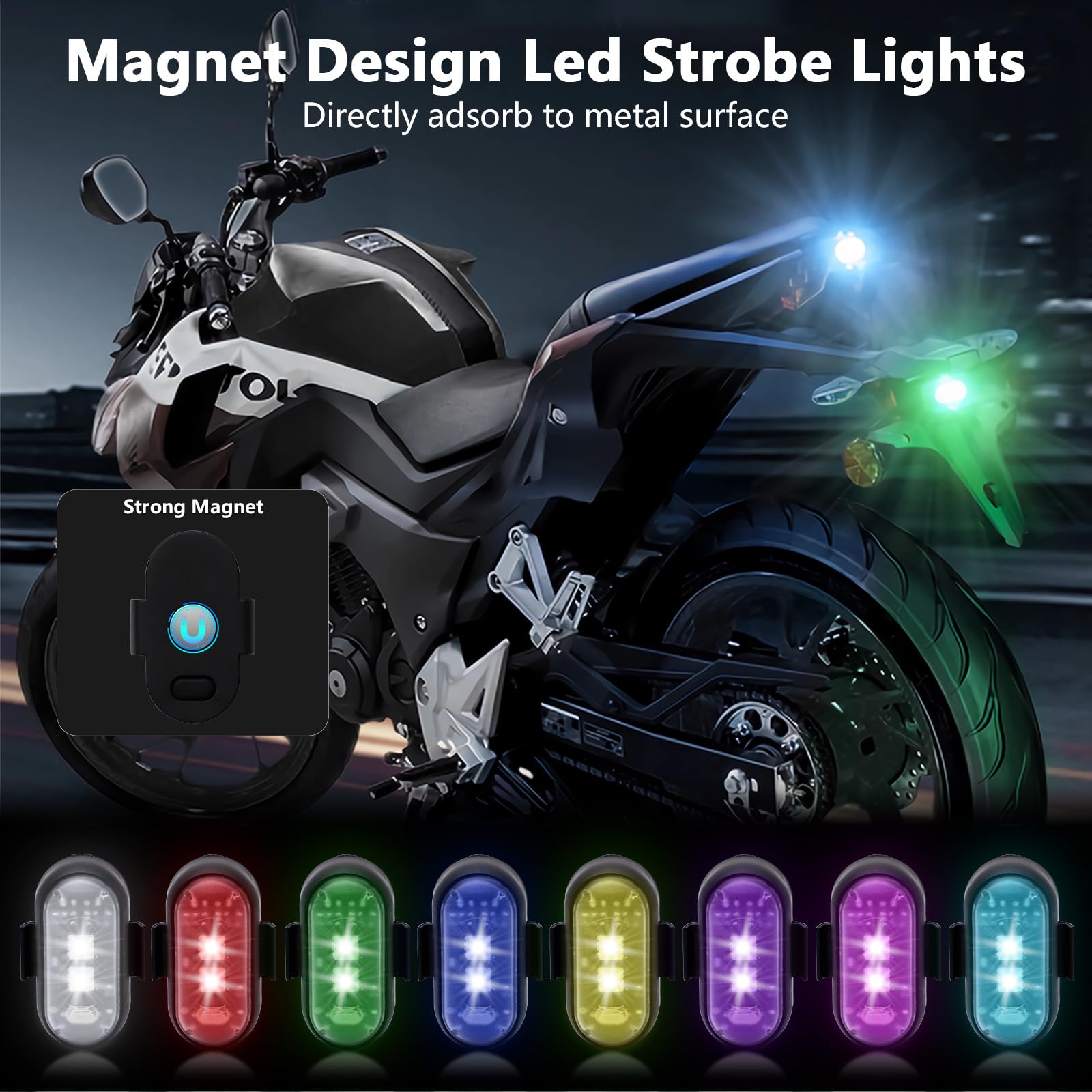 4個入りLEDストロボライト、リモコン付き、8色、ワイヤレス - Drone Led Light のレビューと価格